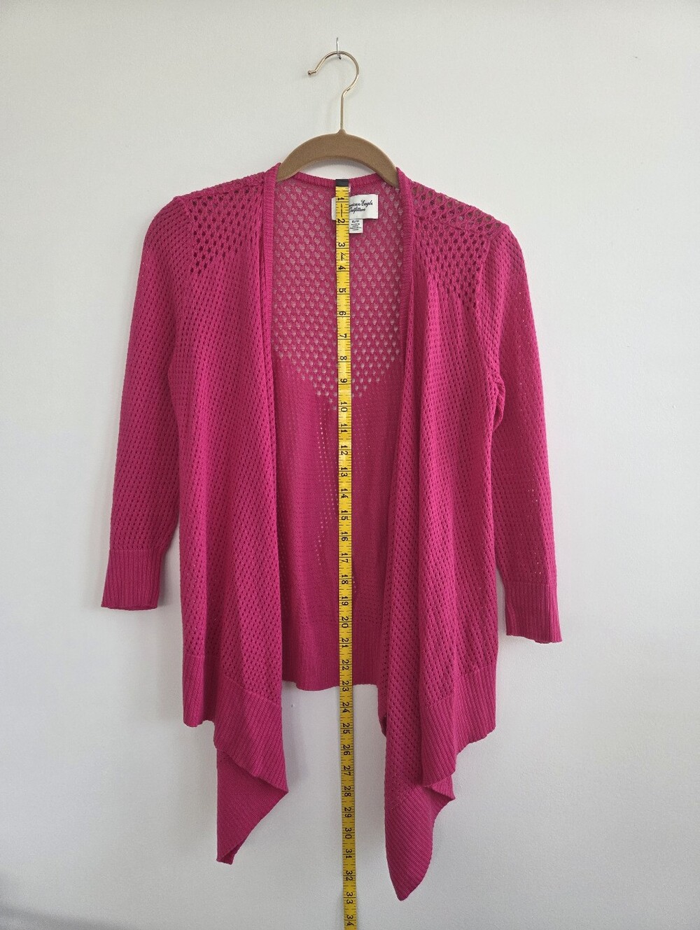 American Eagle Outfitters Open-Front Fuchsia Cardigan, size XS